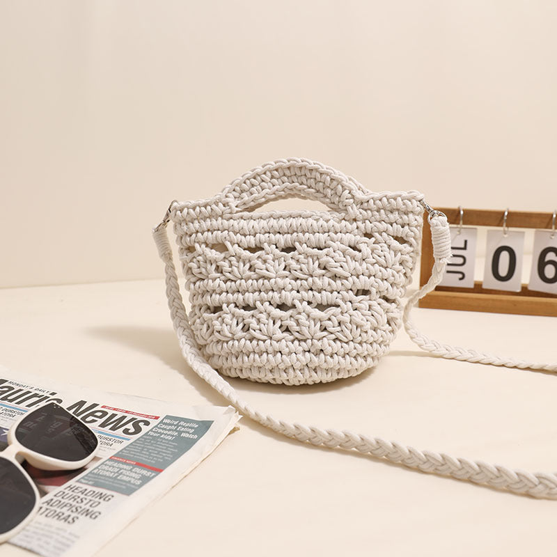 Woven Crochet Crossbody Bag Hollow Out Summer Beach Purse - Image 3