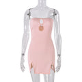 Women Clothing Bow Hollow Out Cutout out Sleeveless Split Sexy Sexy Dress