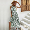 Summer Vacation Printed Halter Type Dress Popular Dress