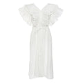 Romantic Beautiful Heavy Industry Pleated V Neck Long Tie Shirt Dress Women