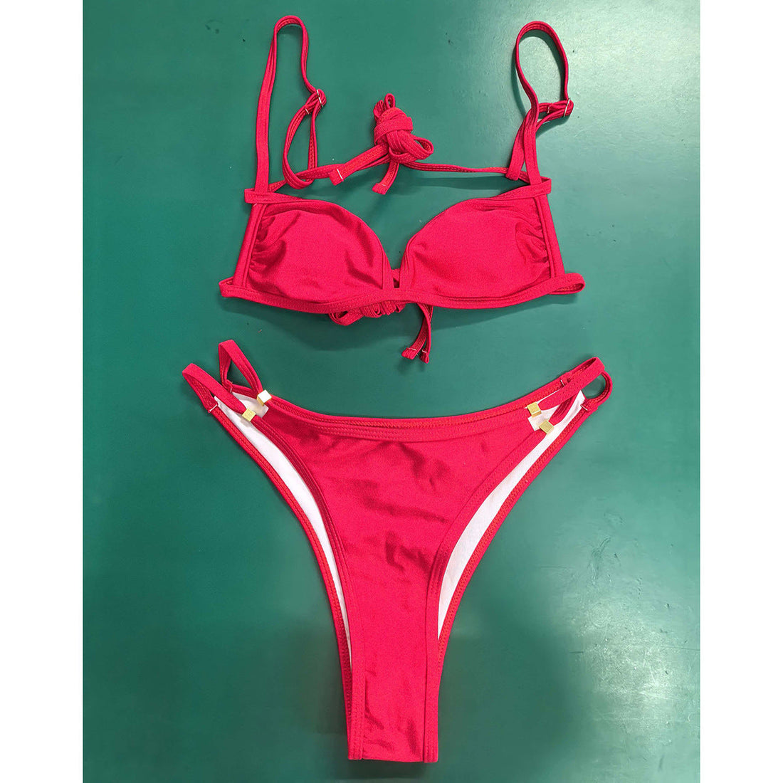 Women's Sexy Backless Lace Up Mini Bikini Low Waist Set