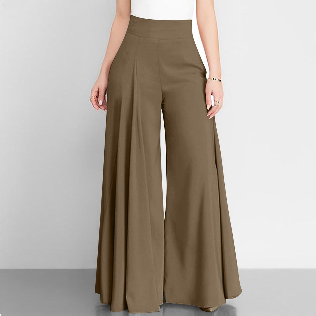 Women's High Waisted Wide Leg Pants in Black - Image 4