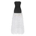 Spring Summer Black White Tube Top Dress Three Dimensional Floral Pettiskirt Dinner Wedding Dress Host Dress