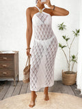 Sexy Backless Hollow Out Metal Starfish Maxi Beach Cover Up Dress