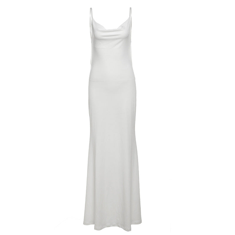 Summer Women Clothing Sexy Socialite Strap Backless Lace Maxi Dress