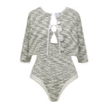 Swimming Suit Gray Sweet Chanel One Piece Swimming Gray Cardigan
