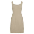 Summer Women Solid Color Wide Stripe Woolen Vest Dress Elegant Slim Fit Sheath Short Dress