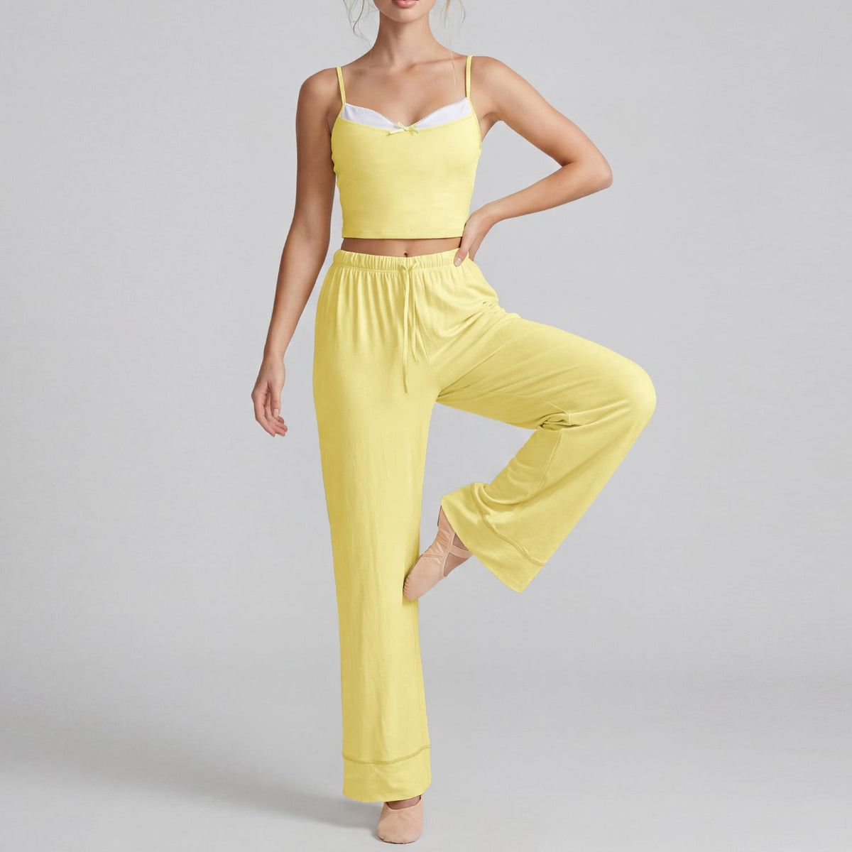 Chest Pad Yoga Vest Summer Gym Training Clothes High Elastic All Match Wide Leg Pants Sports Two Piece Sets