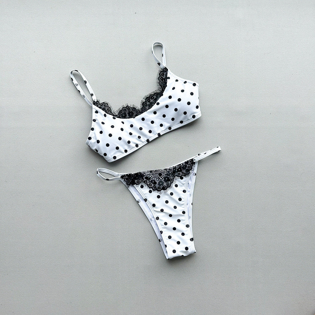 Bikini Sexy Stitching Lace Bikini Split Women Swimsuit Swisuit for Women