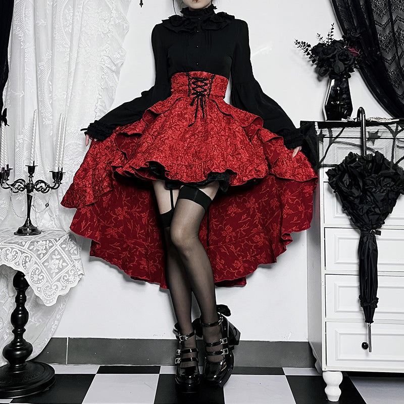 Alt Goth Fairy core Grunge Lolita Skirt Women Dark Gothic