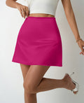 Spring Summer Satin Skirt Women A line Pleated Skirt High Waist Short Skirt