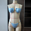 Solid Color Ruched Nylon Split Bikini with Hard Cup