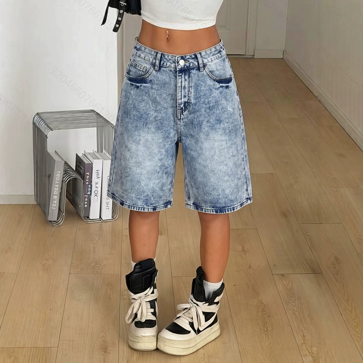 Summer Denim Shorts Women Trendy Casual All Matching Loose Shorts