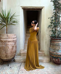 Spring Summer Light Luxury off Shoulder Waist Slimming A line Elegant High Grade Dress