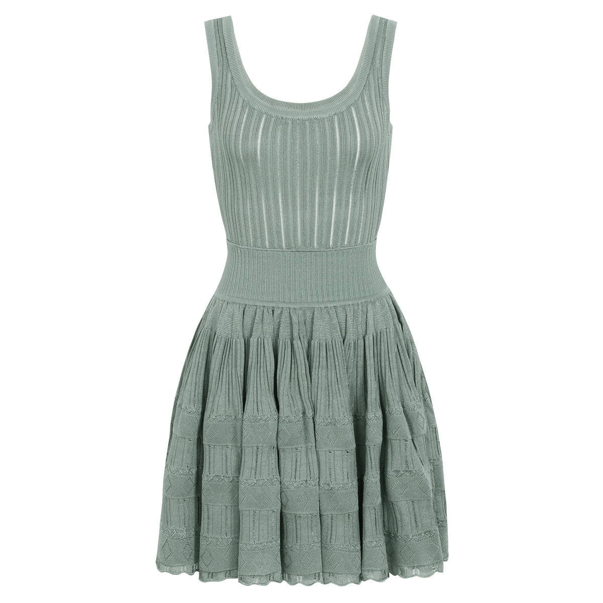 Summer Socialite Internet Celebrity Fashionable Knitted Dark Pattern Sleeveless Vest Dress