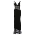 Sexy Slim Fit Mesh Lace Mini Dress with Tie-Front Detail