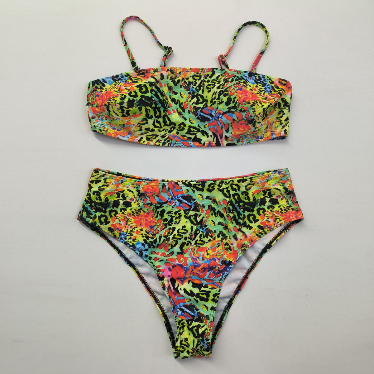 Women's Animal Print Spaghetti-Strap High Waist Bikini