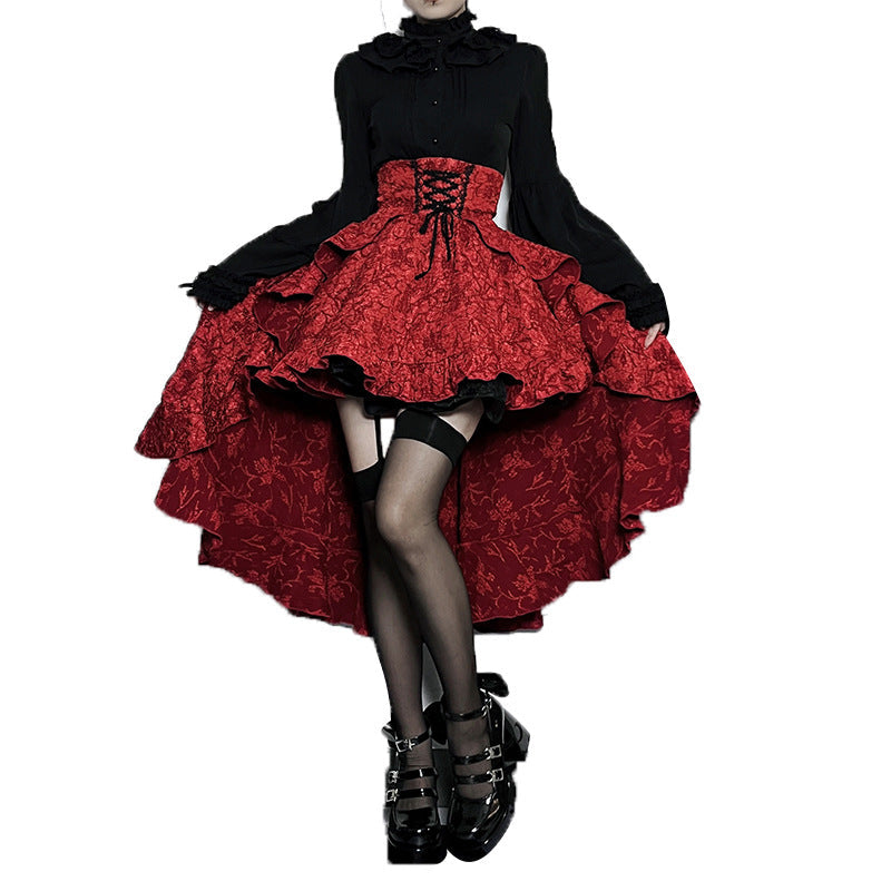 Alt Goth Fairy core Grunge Lolita Skirt Women Dark Gothic
