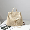Woven Straw Backpack with Tassel Detail Casual Seaside Bag - Image 2