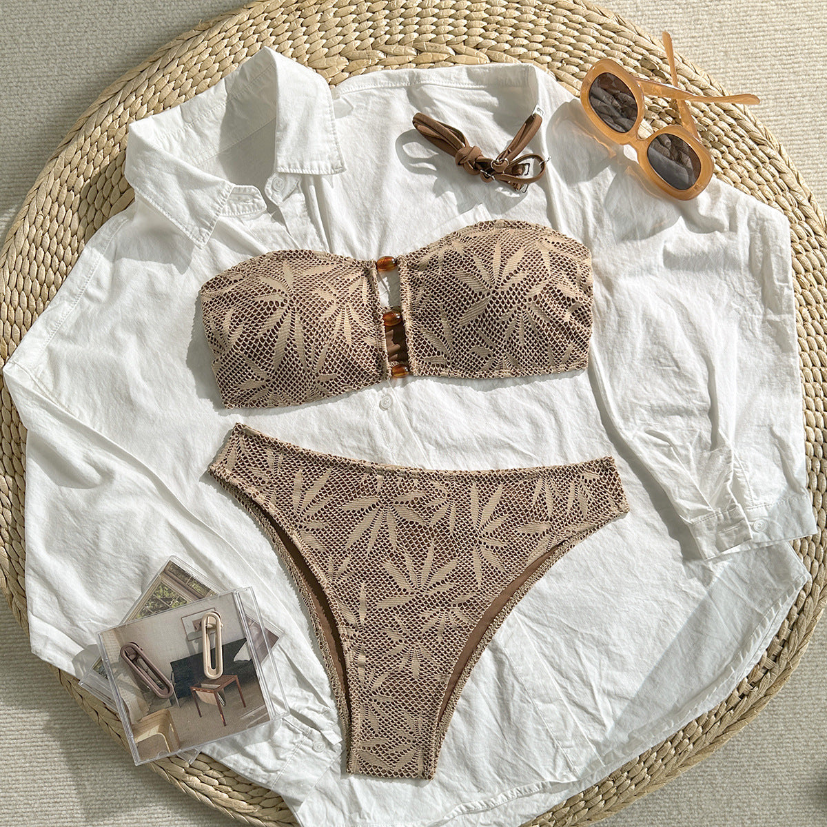 High Waist Geometric Print Bikini Set Boho Resort Vacation Wear