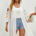 Boho Hand Crocheted Tassel Cardigan Irregular Asymmetric Cover Up