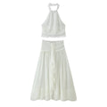 Women Clothing Summer Lace Ruffled Ribbon Skirt Set