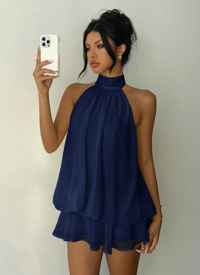 Elegant Slim Fit Sexy Backless Halter Waist Tight Jumpsuit Women