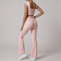 Sports Women Summer Padded Vest Training Pilates Bootcut Trousers Fitness Set Yoga Clothes