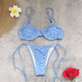 Floral Smocked Tube Bikini Set - Low Waist Bohemian Swimwear