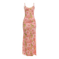 Summer Women Clothing Pure Want to Waist Printing Slip Dress Women