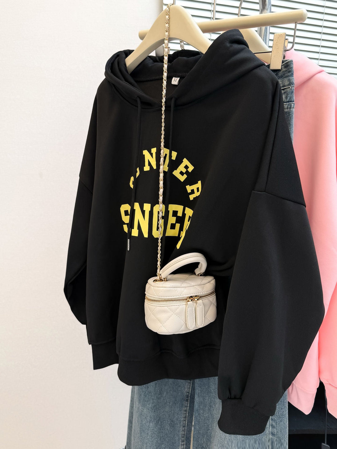 Women's Vintage Loose Fit Hoodie with Graphic Print - Fleece Lined - Image 8