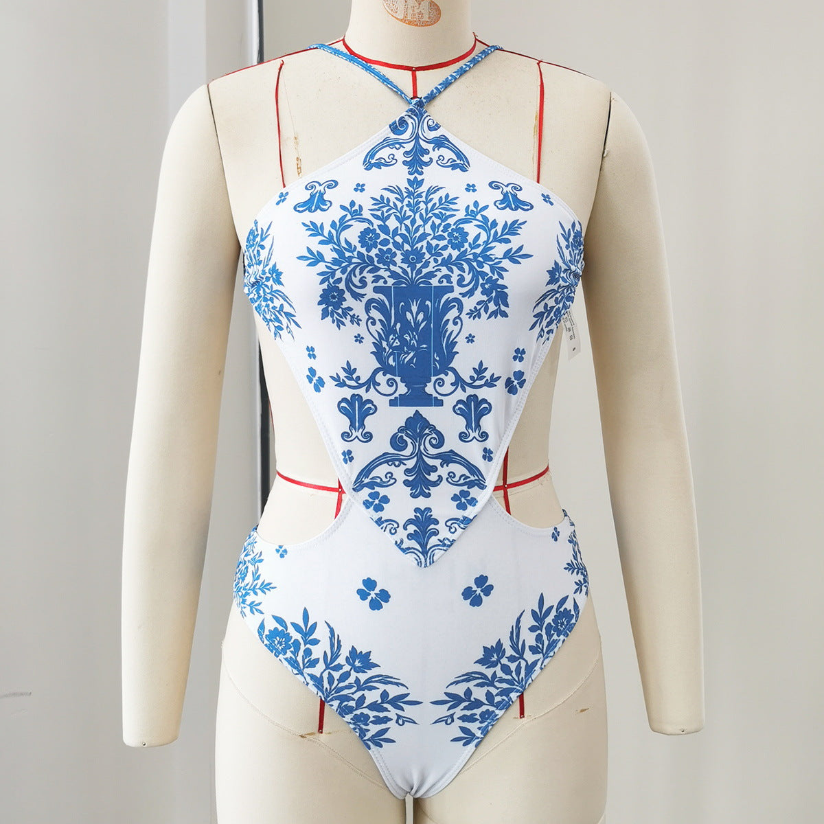Sexy Cutout Backless Swimsuit Women One Piece Triangle Strap