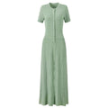 Bright Silk Summer Fashionable Knitted Slim Slimming Short Sleeve Maxi Dress for Women