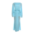 Summer Sexy See through Backless Solid Color Ribbon Dress