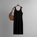 Slim Fit Double round Neck Solid Color Knitted Sling Dress Slimming Slimming Sexy Sheath Dress
