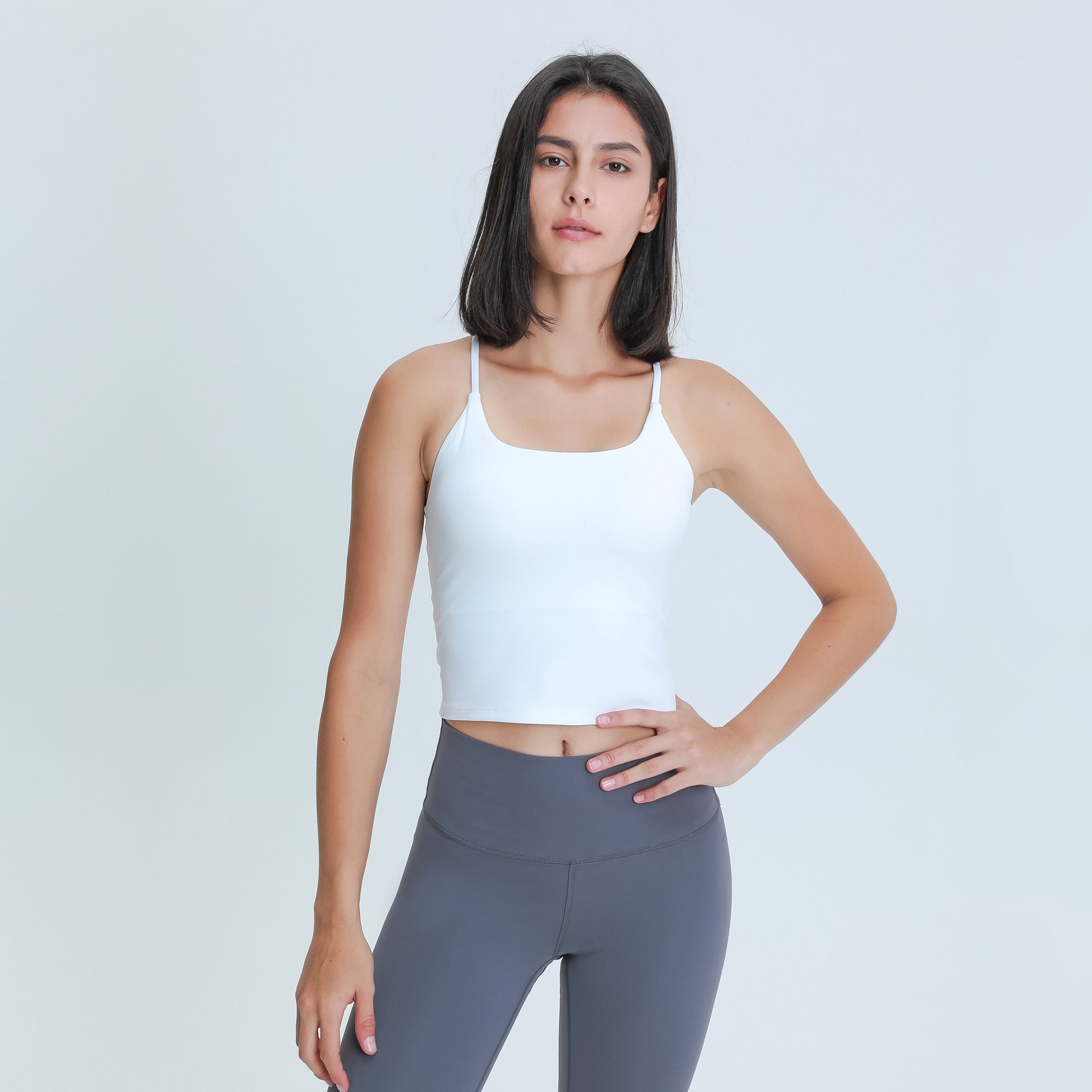 Spring Summer Sexy Y Shaped Beauty Strap Chest Pad Yoga Vest Women Moisture Wicking Stretch Skinny Yoga Clothes