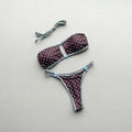 Polka Dot Strapless Tube Top Bikini Set with Cutout Details