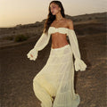 Pale Yellow Bikini Set with Matching Chiffon Beach Blouse