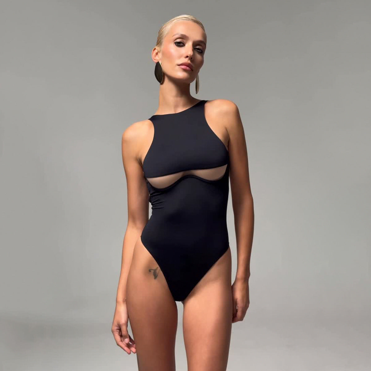 Women's Backless Cutout One-Piece Swimsuit Boho Vacation Swimwear
