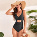 One Piece Swimsuit Solid Color Cross Pack Swimsuit Pleating High Waist Swimsuit