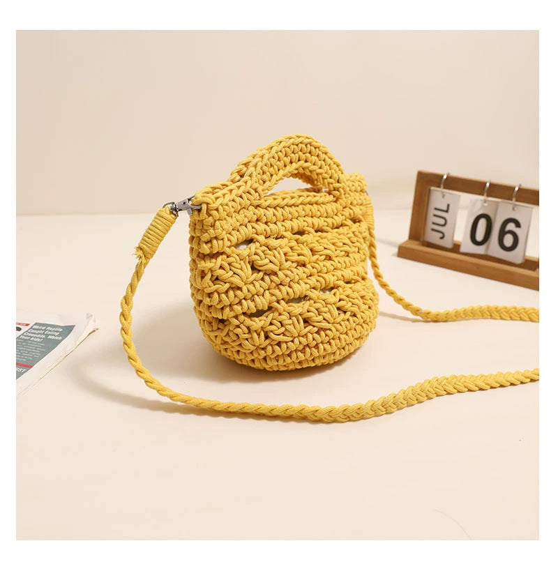 Woven Crochet Crossbody Bag Hollow Out Summer Beach Purse - Image 12