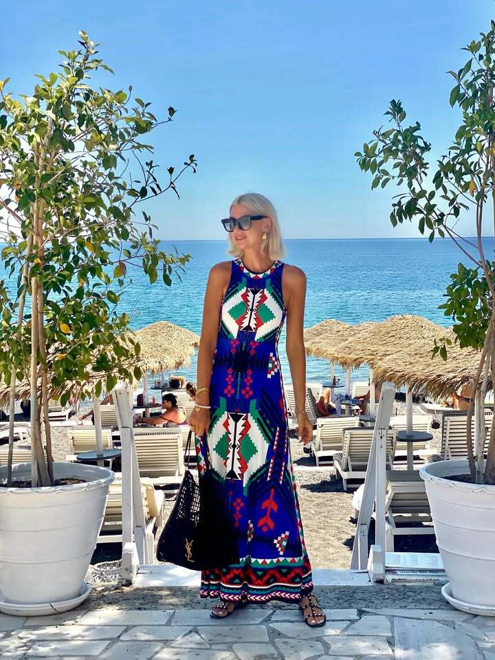 Summer Shift Dress Spaghetti Strap Floral Print Seaside Vacation Slim Fit Maxi Dress Women