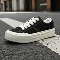 Women’s Canvas Platform Sneakers in Black and Grey - Image 6