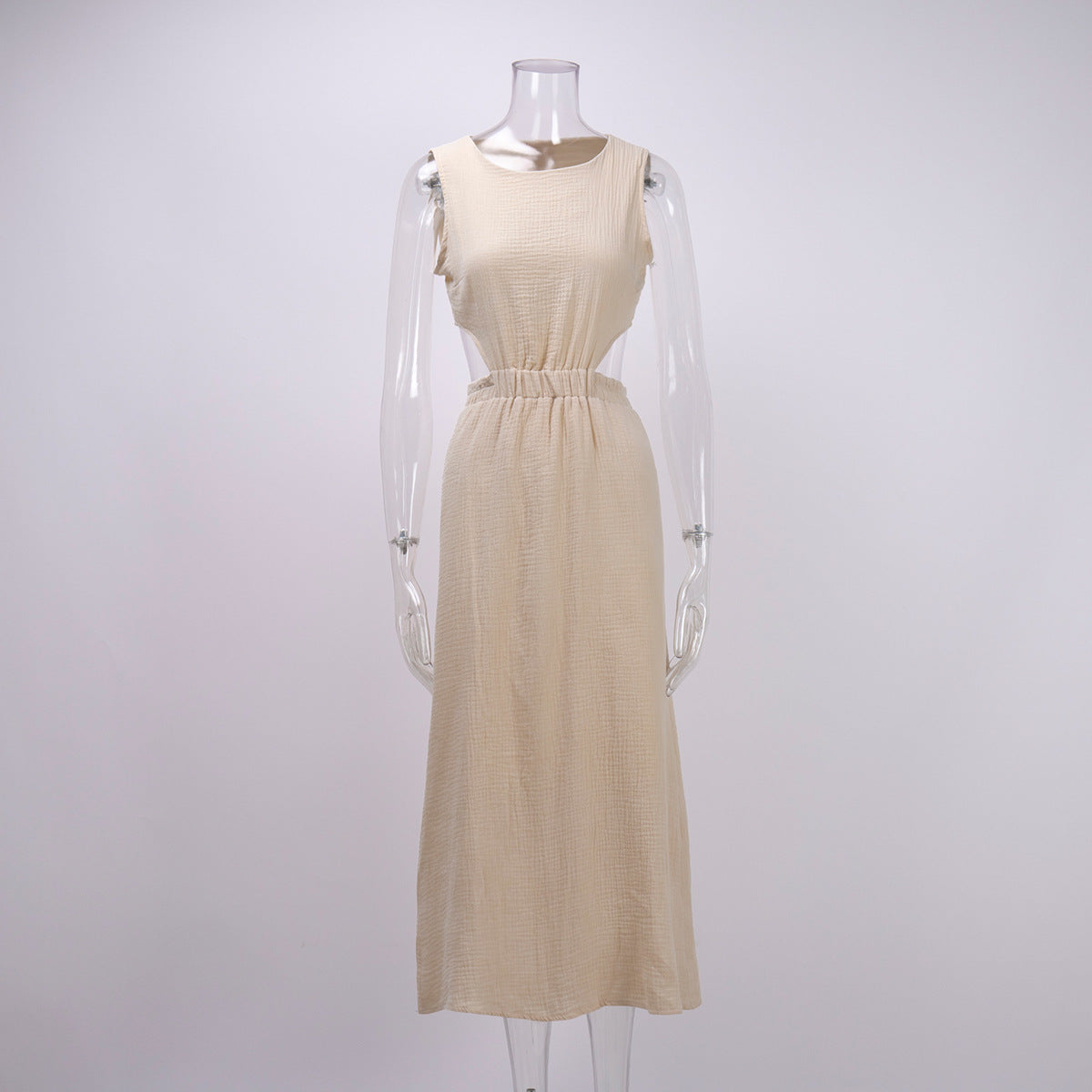 Double Layer Zou Cloth Dress Summer Casual Back Single Breasted Cropped Outfit Design Vest
