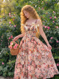 Loose Lazy Small Strapless Sexy Strap Dress Summer Korean Texture Floral Dress