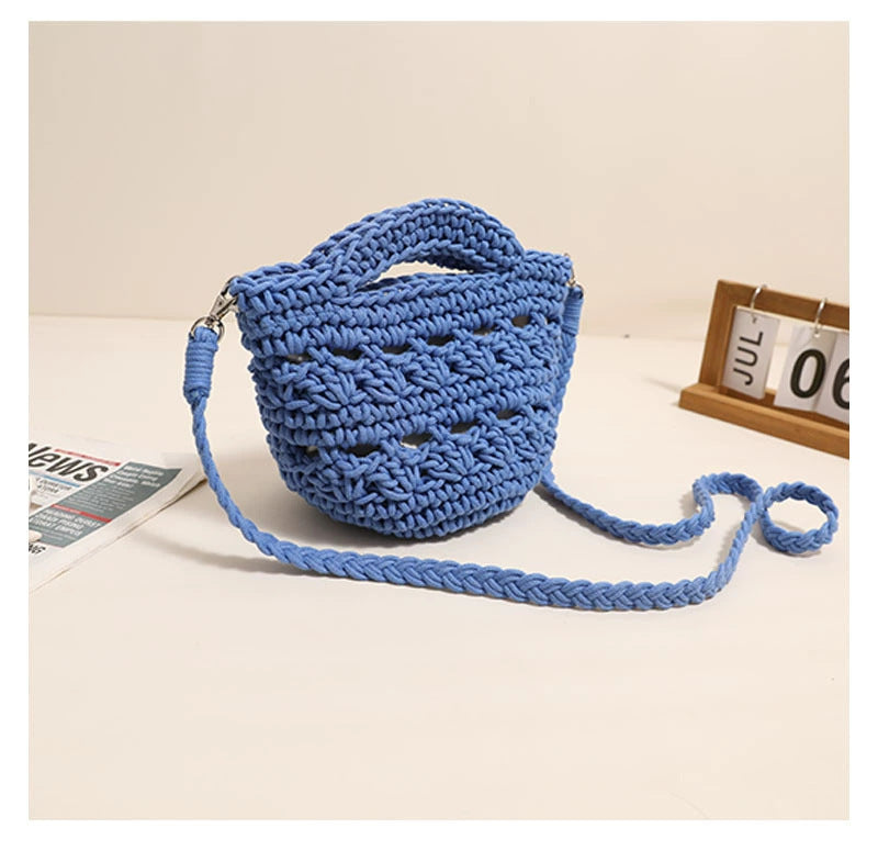 Woven Crochet Crossbody Bag Hollow Out Summer Beach Purse - Image 14