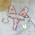 Tropical Animal Print Low Waist Bikini with Tie-Back Details
