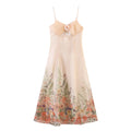 Summer Elegant Retro Printed Long Skirt Slim Fit Slimming Dress for Women