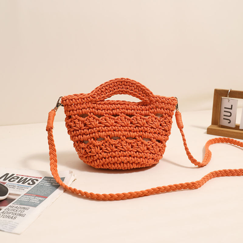 Woven Crochet Crossbody Bag Hollow Out Summer Beach Purse - Image 6