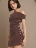 Women Cotton Sleeveless Vest Dress Waist Controlled Side Single Breasted Cardigan Dress